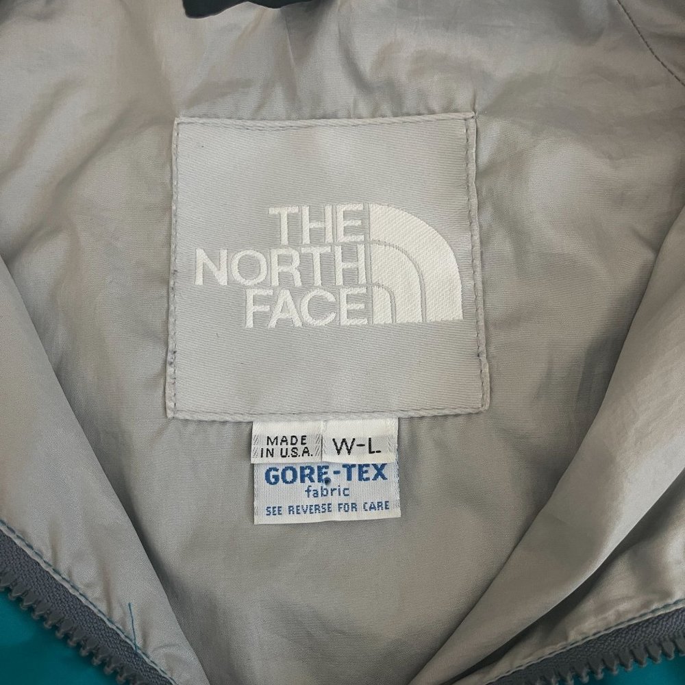 VTG The North Face Gore-Tex Hooded Jacket Teal Made In USA, Size L (Women's) - Picture 2 of 6